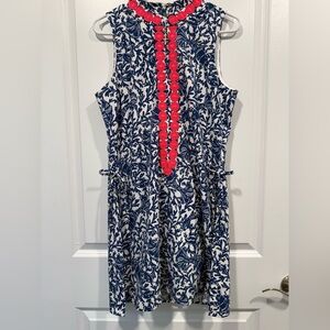 Lilly Pulitzer Romper - Blue Lobsters on White Background with Pink Embroidery